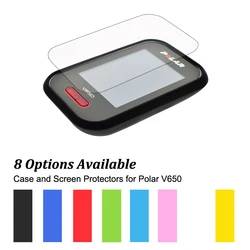 Étui de protection en caoutchouc + protecteur d'écran transparent, Film de protection pour ordinateur de cyclisme GPS Polar V650 multicolores