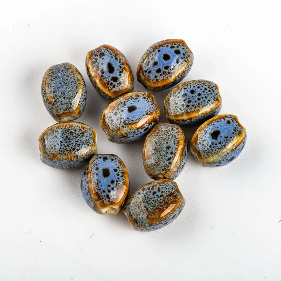 13# 20pcs Ceramic Diy Beads Shaped Beads Scattered Beads Colorfull Glaze Bead #A219B