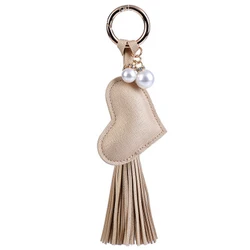 PU Leather Tassel With Love Car Keychain Fashion Jewelry Women Bags Pendant R281