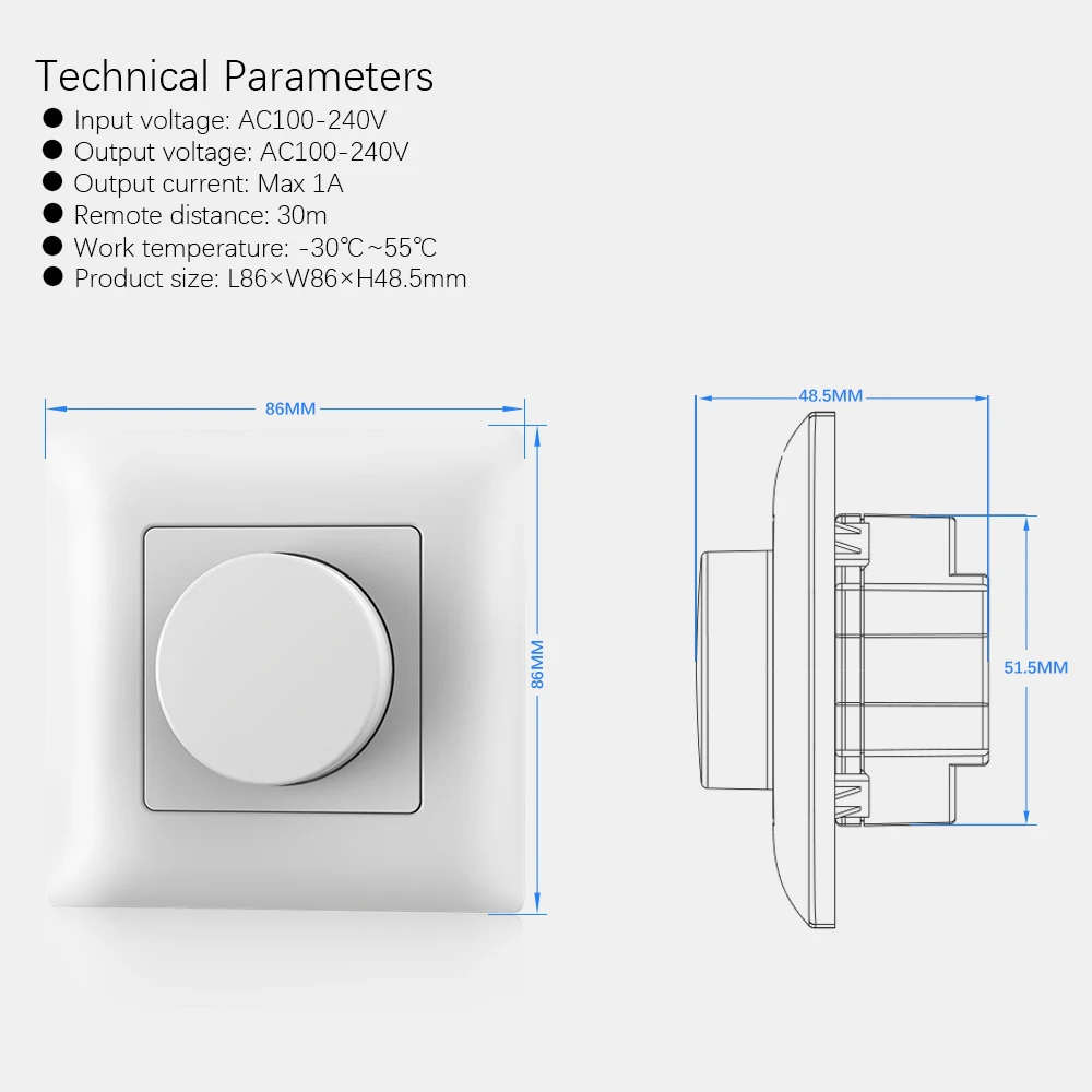 AC Triac LED Dimmer 220V 230V 110V Wireless RF Dimmable Knob Switch With 2.4G Remote Controller for Single Color LED Bulb Lamps