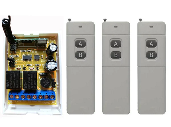 3000m Long Range Remote Control Switch DC12V DC24V 2CH Relay Switch Transmitter&Receiver light/lamp/window/Garage Doors shutters