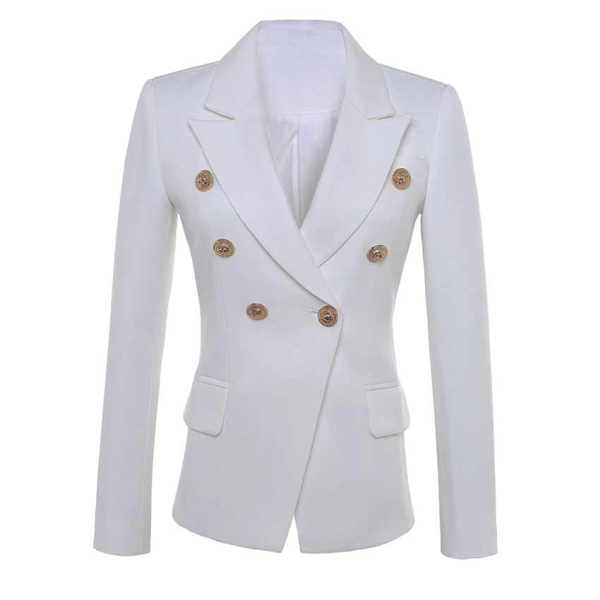 HIGH QUALITY New Fashion 2024 Star Style Designer Blazer Women\'s Gold Buttons Double Breasted Blazer Plus size S-5XL