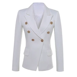 HIGH QUALITY New Fashion 2024 Star Style Designer Blazer Women's Gold Buttons Double Breasted Blazer Plus size S-5XL