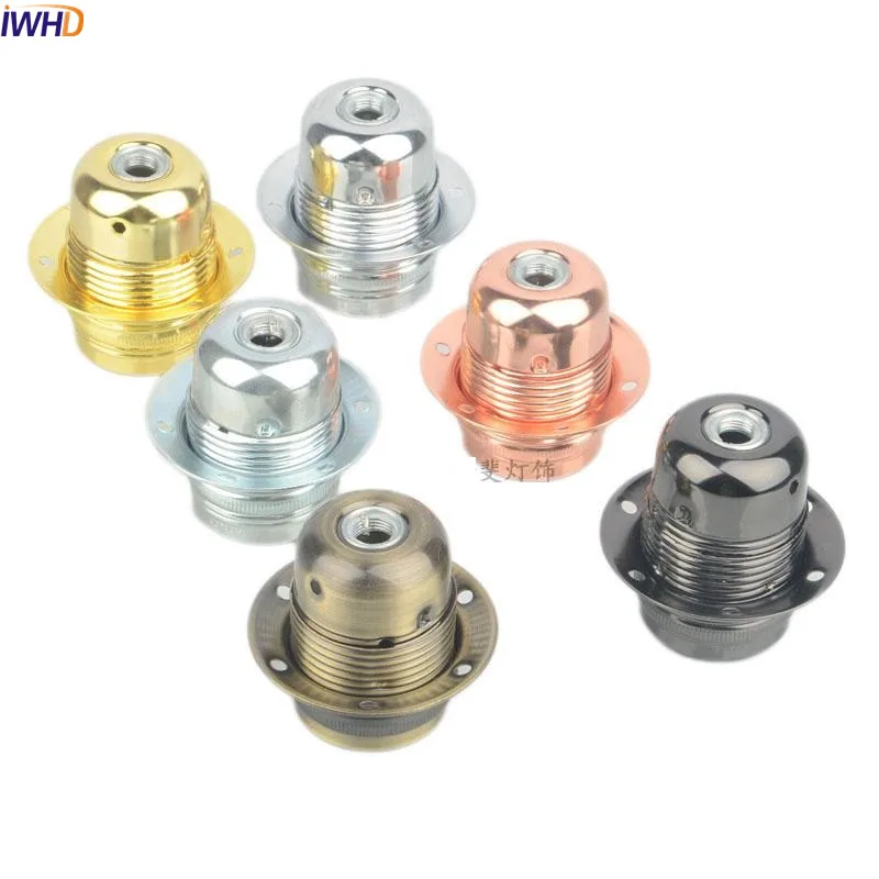 IWHD Portalamparas Douille E27 Vintage Bulb Light Socket Bulb Holder Base Industrial Lampholder Edison Lamp Holder E27