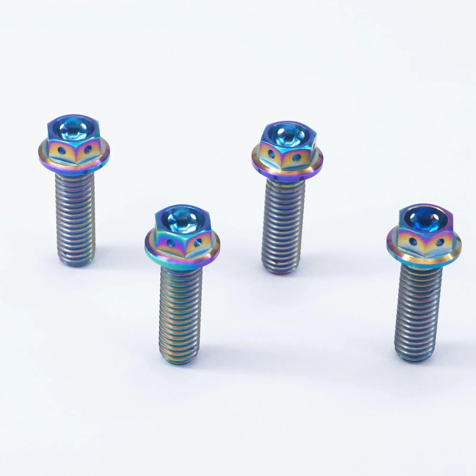 

LOT 4 M8x1.25x25mm Rainbow GR5 Titanium Motorcycle Flange Screw Bolts Hex Concave Head Hollow