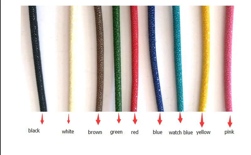 5mm*200mm Genuine Black Stingray Leather Cords For Bracelet Real skin Leather Rope For DIY Leather Jewelry