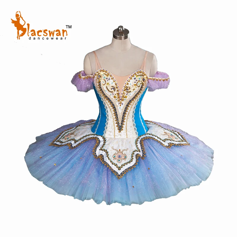 Girls Blue Le Corsaire Grand Pas Classical Professional YAGP Stage Platter Ballet Tutu Costume for Adult BT814