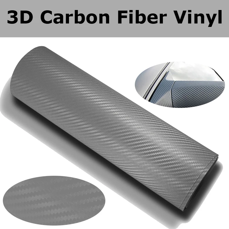 

1.52x30m/Roll Silver PVC Material 3D Carbon Fiber Vinyl Carbon Fiber 3D Car wrapping Film For Vehicle Wraps With Air release