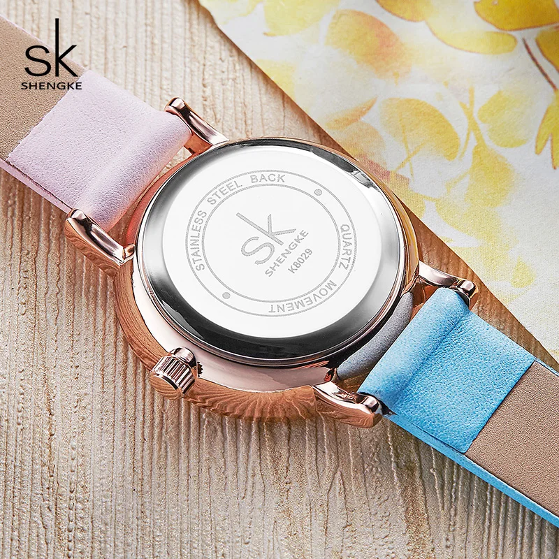 Shengke Creative Color Leather Watches Women Ladies Quartz Watch Relogio Feminino SK Women Wrist Watch Montre Femme #K8029