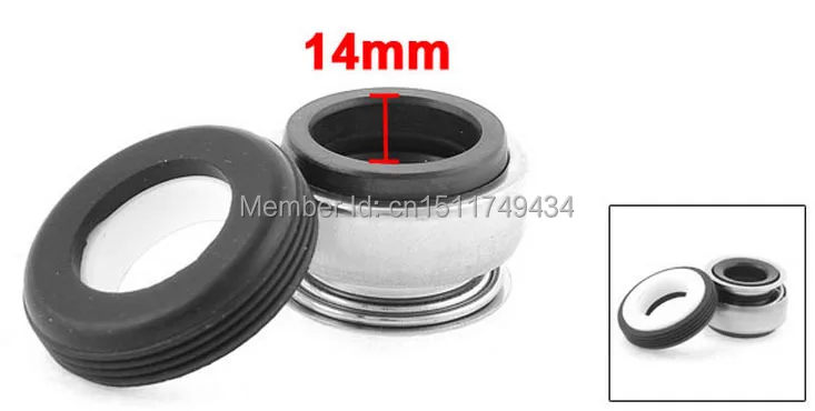 

14mm Internal Dia Rubber Bellows Coil Pump Shaft Mechanical Seal 5pcs