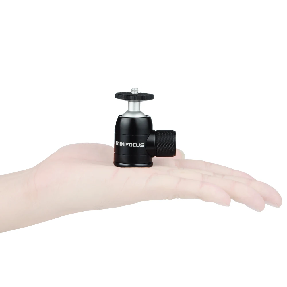 Mini statyw kulowy adapter głowicy Ballhead Mount Alloy z 1/4 otworami na lustrzanka cyfrowa kamera komórka monopod do telefonu Mic Boom Pole