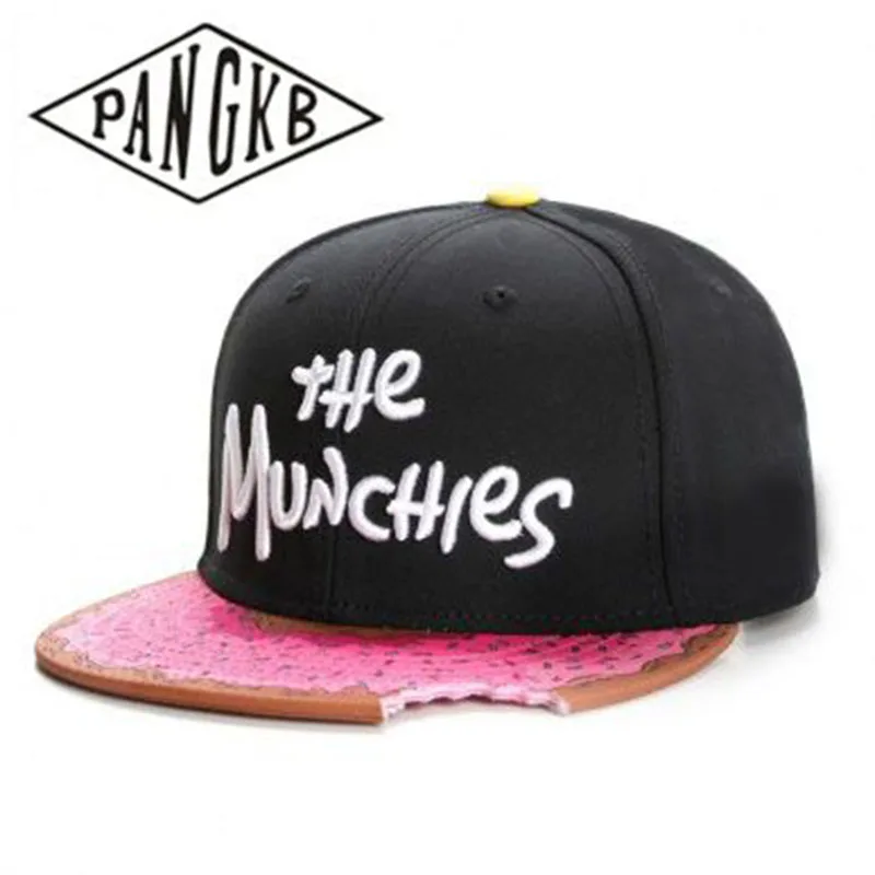 PANGKB Brand MUNCHIES CAP snacks pink snapback hat men women adult hip hop Headwear outdoor casual sun baseball cap gorras bone