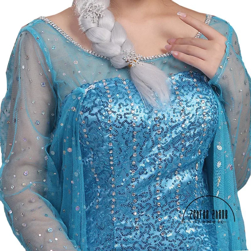 New Arrival Elsa Queen Adult Dress Cosplay Costume For Halloween Women Girls Party