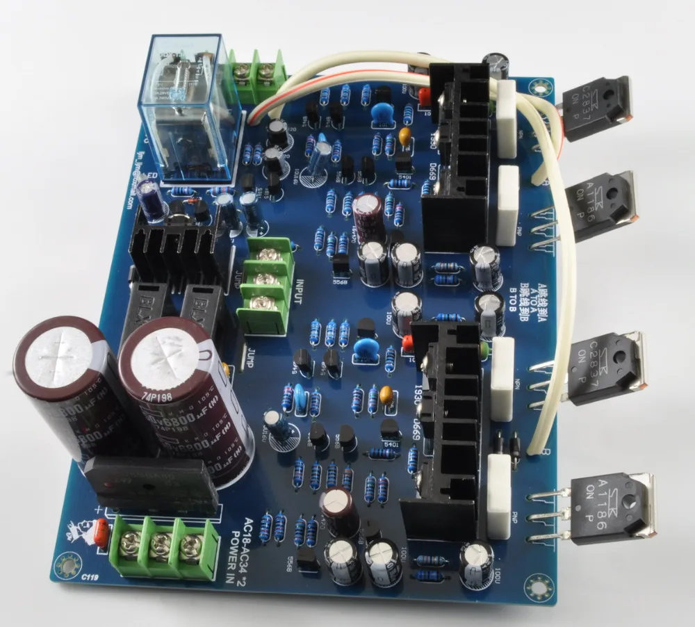 

LJM MX100 SANKEN 2SA1186 2SC2837 AUDIO Dual-channel Power Amplifier Board