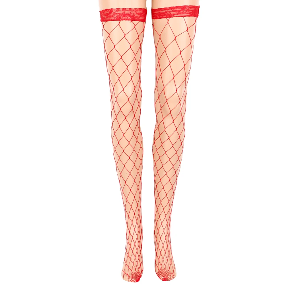 Fashion Glamorous Women Stockings Fashion Sexy Lady Large Mesh Fishnet Pantyhose Top Stay Up Thigh High Stockings Tights