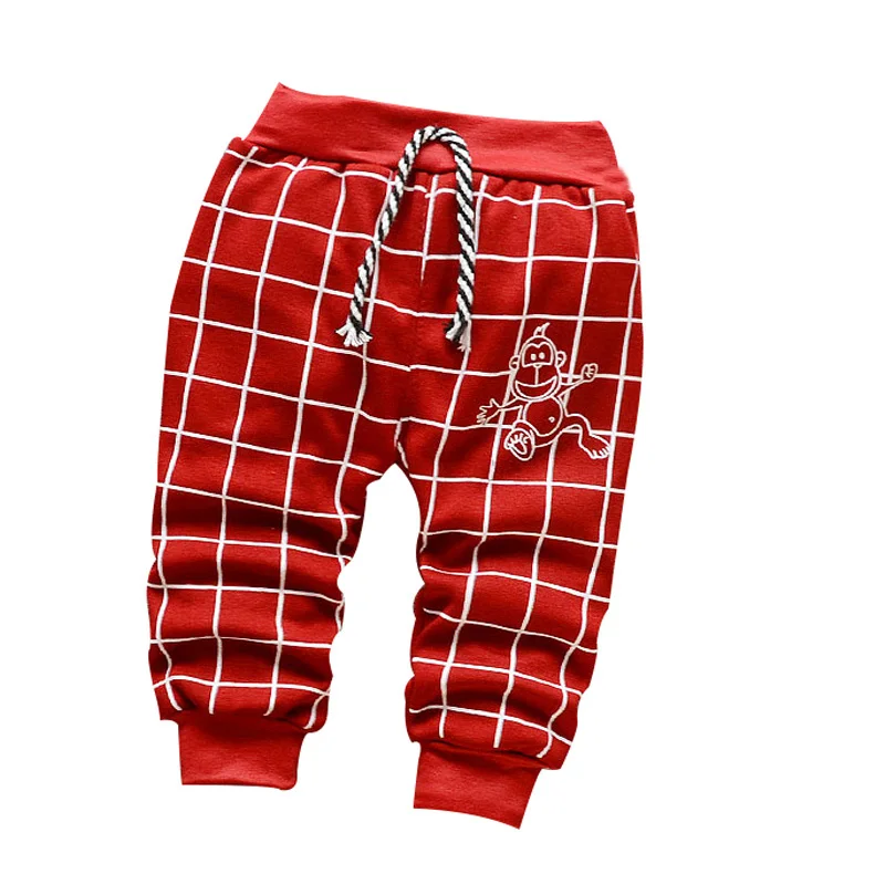 Baby pants autumn / winter children Cotton Plus velvet thick warm lattice pattern 0-2 year baby boys girls pants