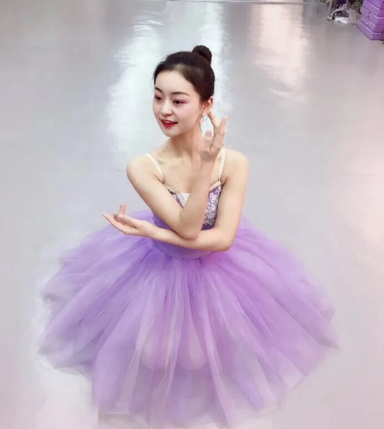 Adult Romantic Professional Ballet Tutu Costume Modern Dance Fairy Long Tulle Dress Show Dance Child Girl Ballet Mujer Kids