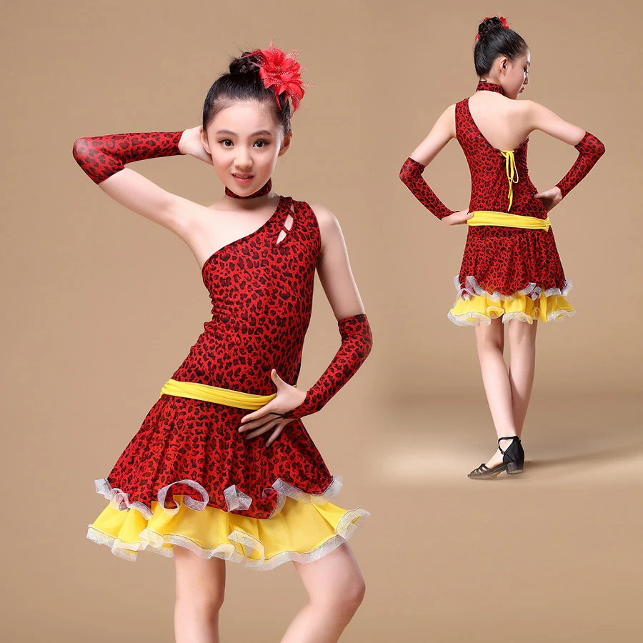 8-16 Jaar Kinderen Dance Outfit met Mouwen Pailletten Latin Jurken voor Meisjes Backless Fringe Ballroom Latin Jurk voor kinderen