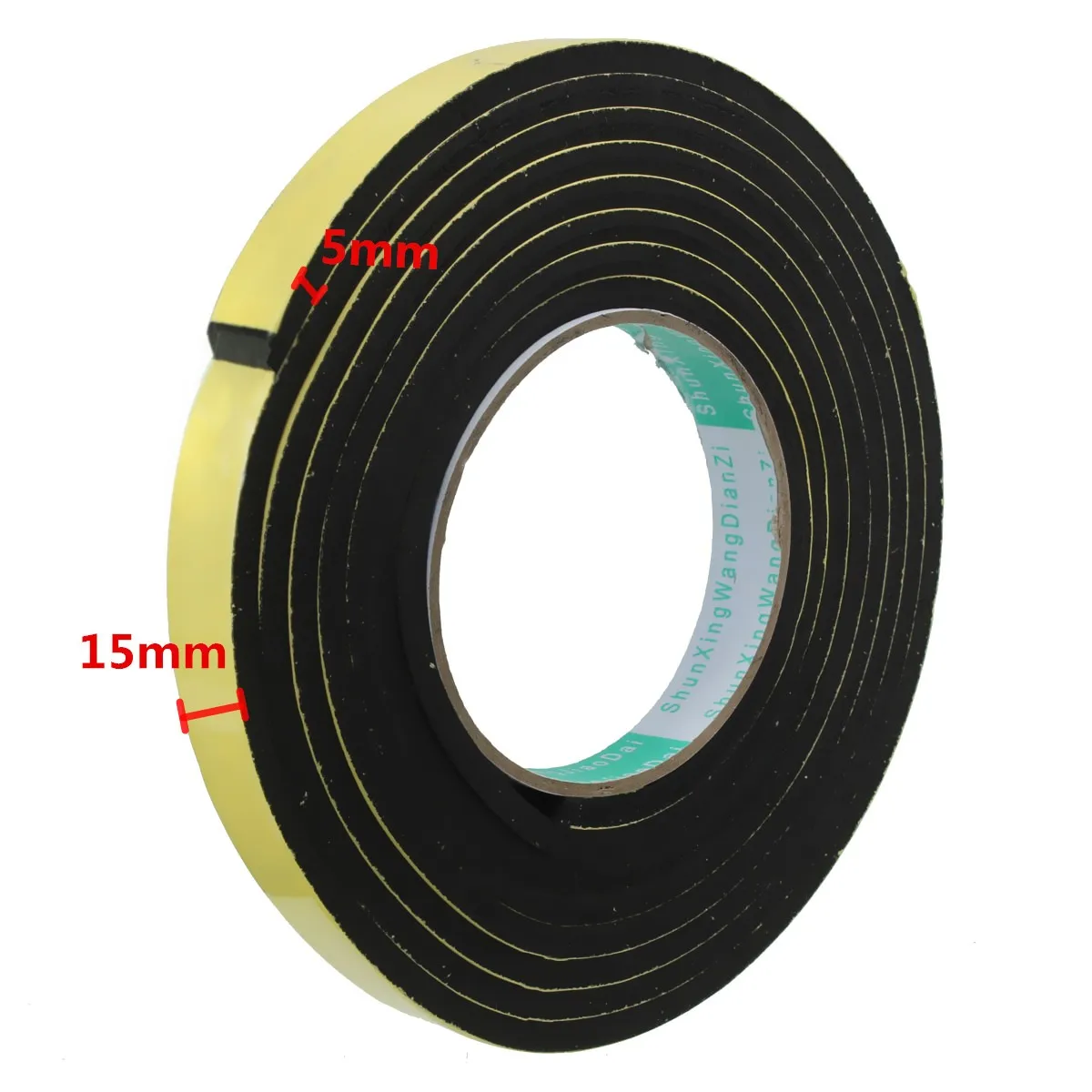 2 Meter 5mm Door Sealing Tape Sticky Stripping Sponge Foam Tape Rubber Single Sided Adhesive EVA Foam Tape Window Seal Strips