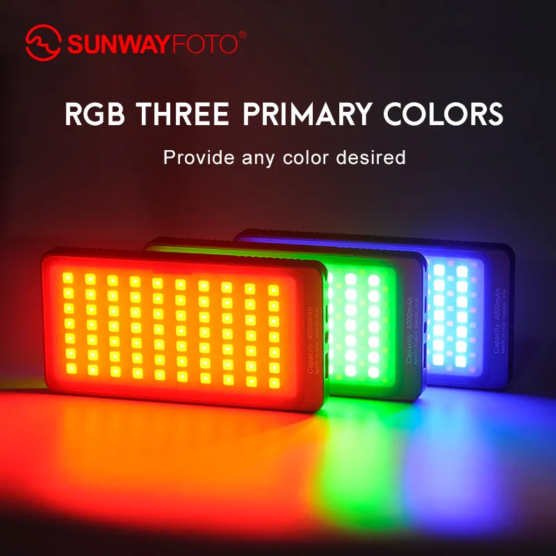 SUNWAYFOTO FL-70 RGB LED ضوء RGB اللون إضاءة السليفي إضاءة الاستوديو الكاميرا لكانون نيكون التصوير الإضاءة الفيديو يوتيوب
