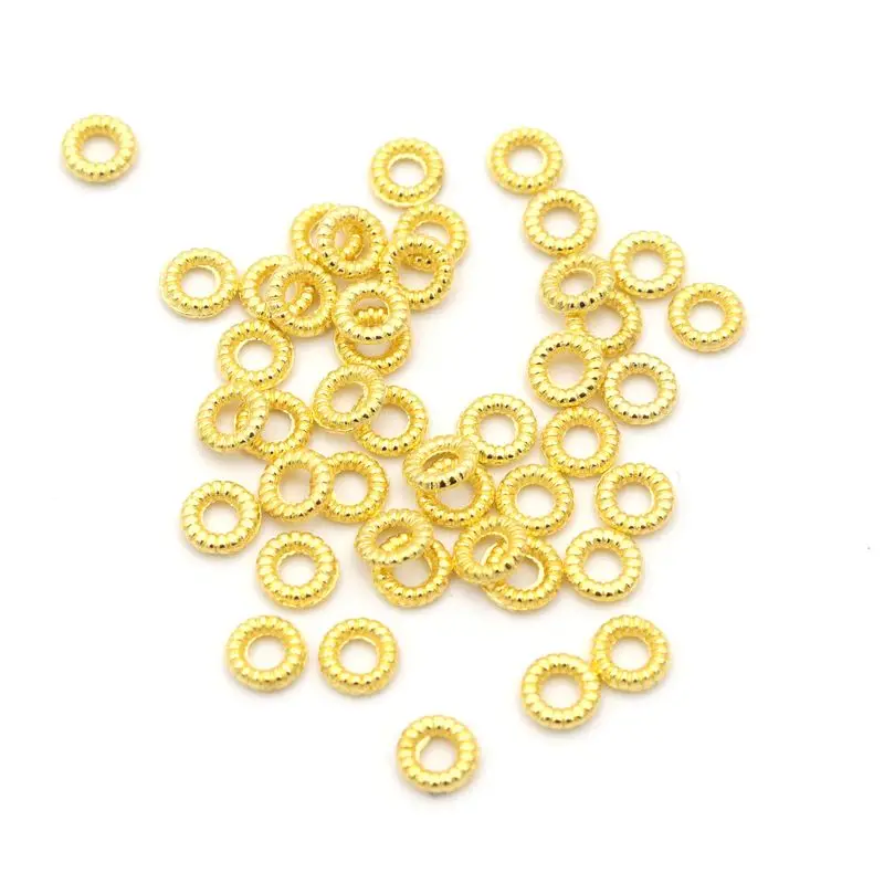 Gold Farbe Antik Silber Farbe Rad Kreis Spacer Lose Metall Perlen Charme Für Schmuck Machen Perle Hand Diy Zubehör – Detail 2