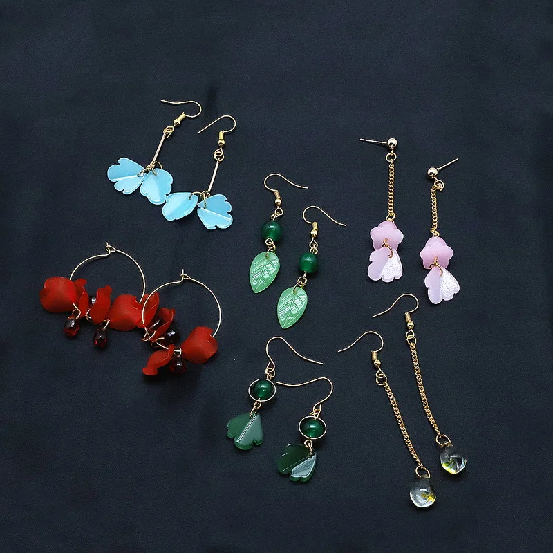 5Pcs/lot 9x6mm Crystal Petal Beads Czech Water Drop Glass Beads DIY Earring Necklace Pendant Charms Glass Matte Teardrop