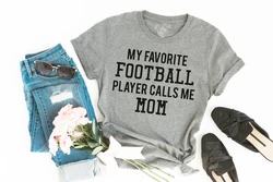 My Favorite Football Player Calls Me Mom T-Shirt Hipster Football Mom Shirt Casual Football Gift for mom goth tee tops