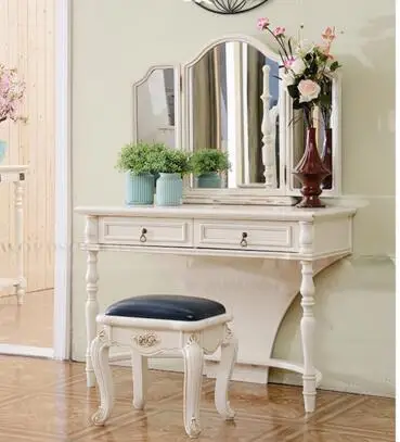 Dresser. Solid wood multi-function makeup stage. Folding table to restore ancient ways makeup