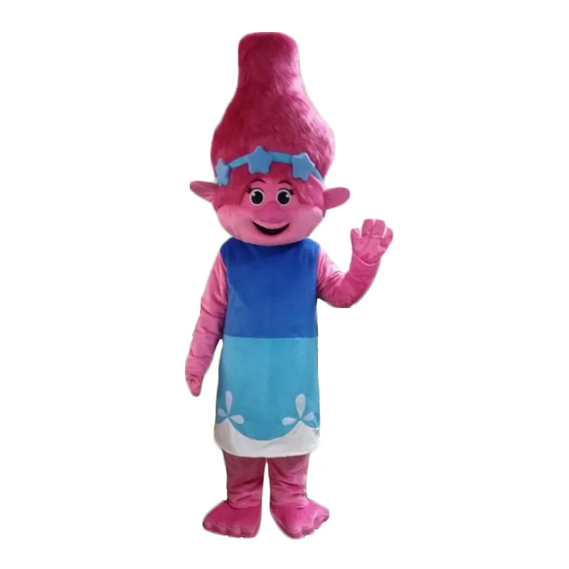 Poppy From Dream Works Cosplay filme TROLLS Halloween Costume, Mascote vestido extravagante, tamanho adulto, Novo