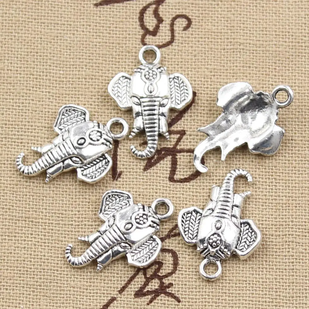 

20pcs Charms Elephant Head 22x16mm Antique Bronze Silver Color Pendants Making DIY Handmade Tibetan Bronze Silver Color Jewelry