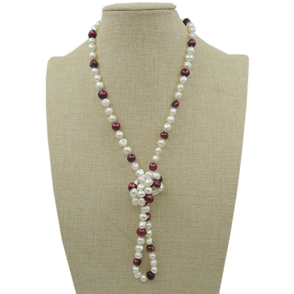 100% NATURE FRESHWATER PEARL LONG  NECKLACE-90 cm long necklace