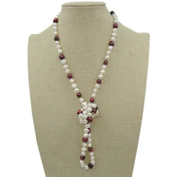 100% NATURE FRESHWATER PEARL LONG  NECKLACE-90 cm long necklace