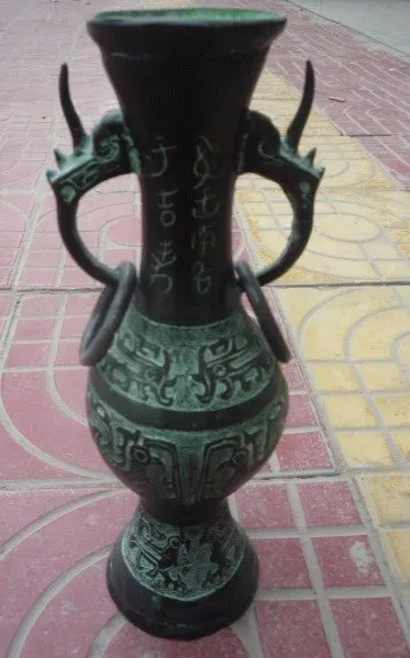 

Rare Old MingDynasty bronze vase,with carving,Ornamental ,best collection& adornment,Free shipping