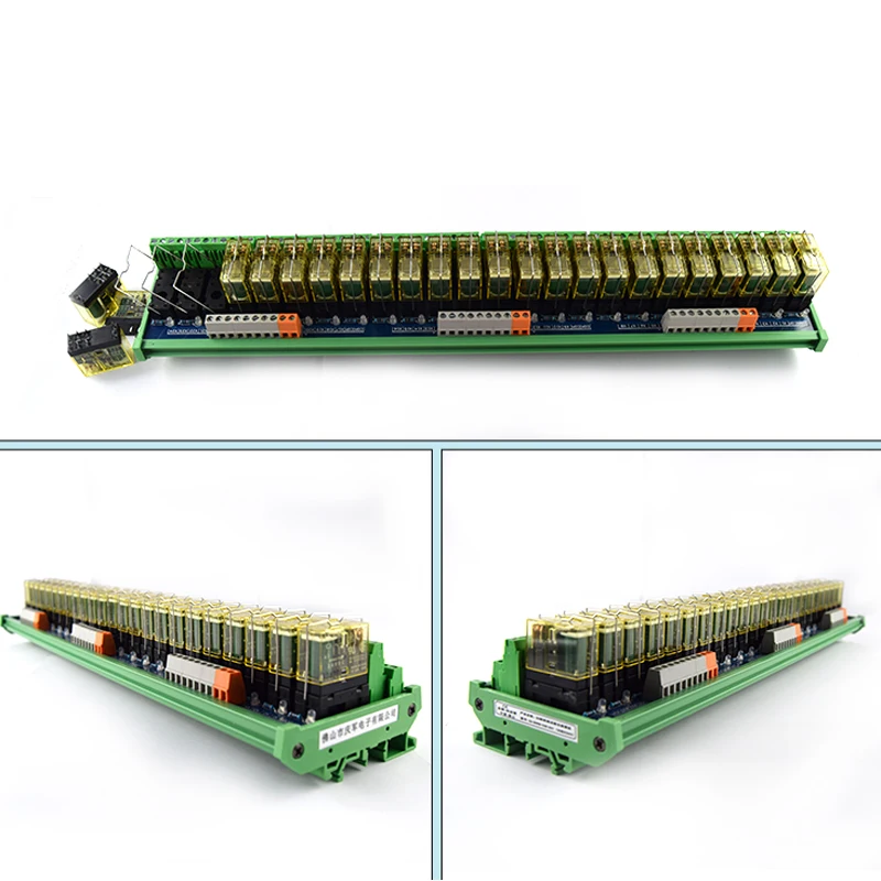 32-channel relay double-group module, 24V rail installation, PLC amplifier board control board