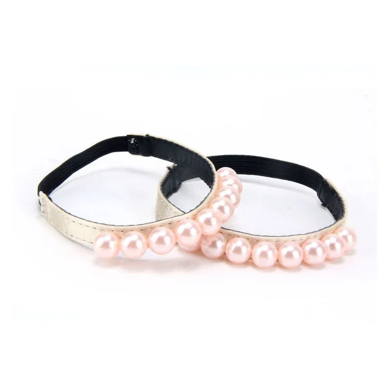 1pair Imitation Pearl Band for High Heels Shoes Accessory Decoration Elastic Straps Women High Heeled Shoe no tie lazy Shoelace