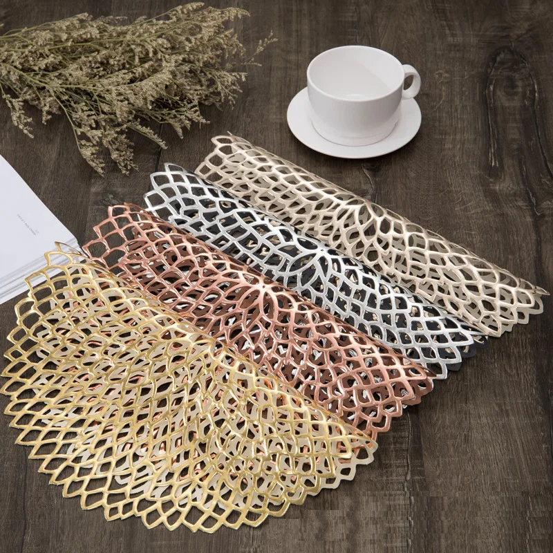 New Placemat for Dining Table Mat Soft PVC Round Placemat Hot Resistant Mats Coffee Cup Table Coaster Home Desktop Decoration