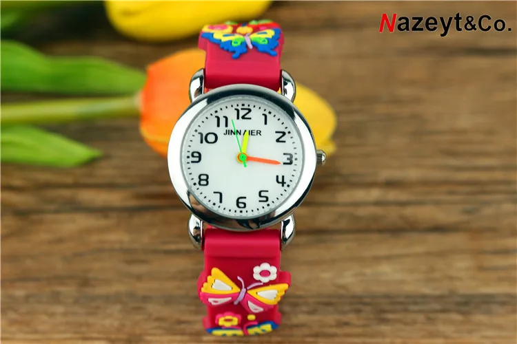 Reloj deportivo con correa de silicona de diseño simple 3D de alta calidad para niños y niñas, reloj de regalo de cumpleaños