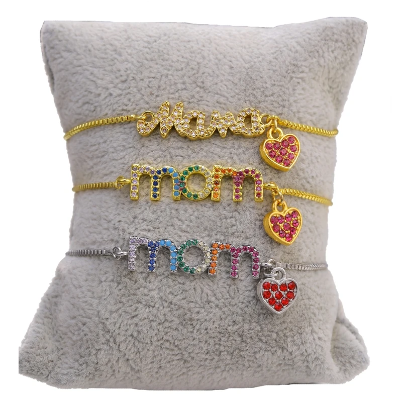 Juya Women Bracelets Supplies MaMa Boy Girl Charm Bracelets For Mom Daughter Birthday Gift Jewelry Adjustable Chains Bracelets