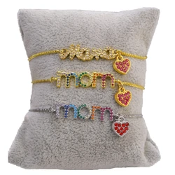 Juya Women Bracelets Supplies MaMa Boy Girl Charm Bracelets For Mom Daughter Birthday Gift Jewelry Adjustable Chains Bracelets