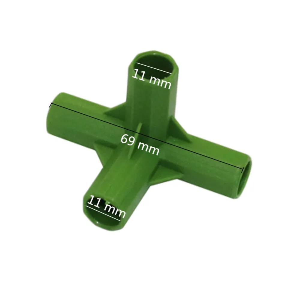 3Pcs 11mm Inner Diameter Gardening Plant Stakes Plastic Edging Corner Connection Accessories Greenhouse Plant Frame Connectors