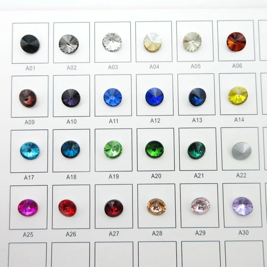 Nice glass Crystal strass 6mm 8mm 10mm 12mm 14mm 16mm 18mm Rivoli round shape Glue on rhinestones beads Crafts diy accessories