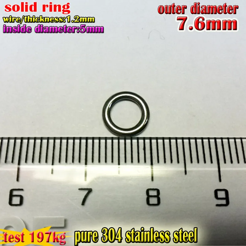 NEW fishing solid rings  Connecting ringssize wire1.2*5mm*7.6mm quantily: 500pcs/lot PURE 304 Stainless steel