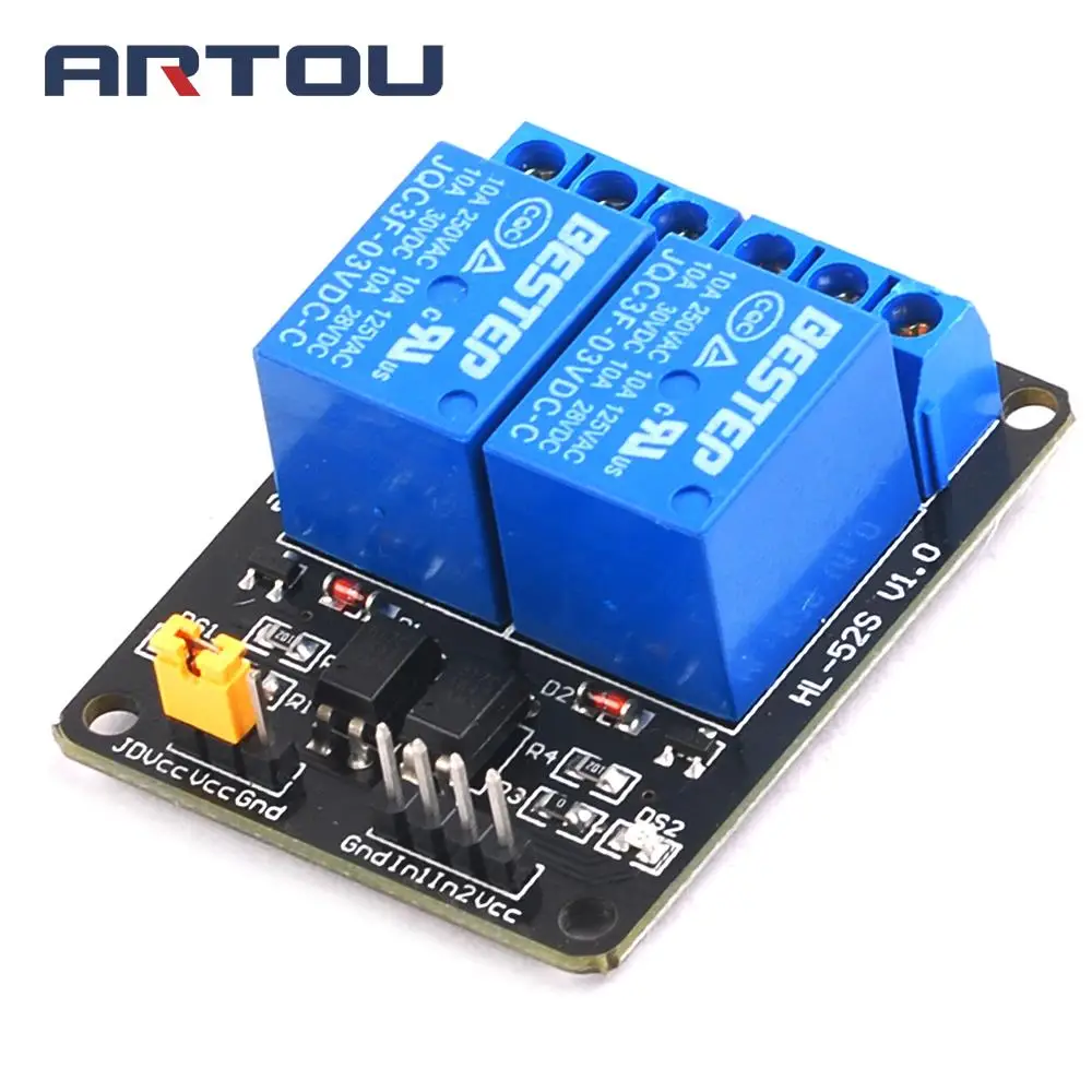 3.3V 3V 2 Channel Relay Module with Optocoupler Relay Output 2 way Relay Module for Arduino