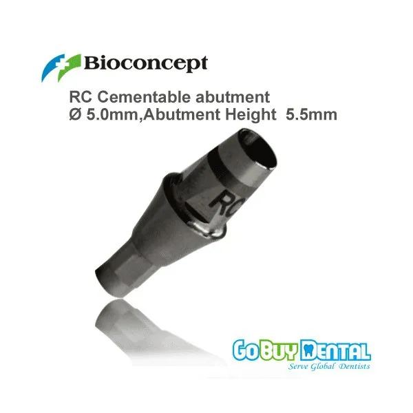 Straumann Compatible Bone Level RC Cementable abutment, diameter 5.0mm, Gingiva height 1mm, Abutment Height  5.5mm 132090