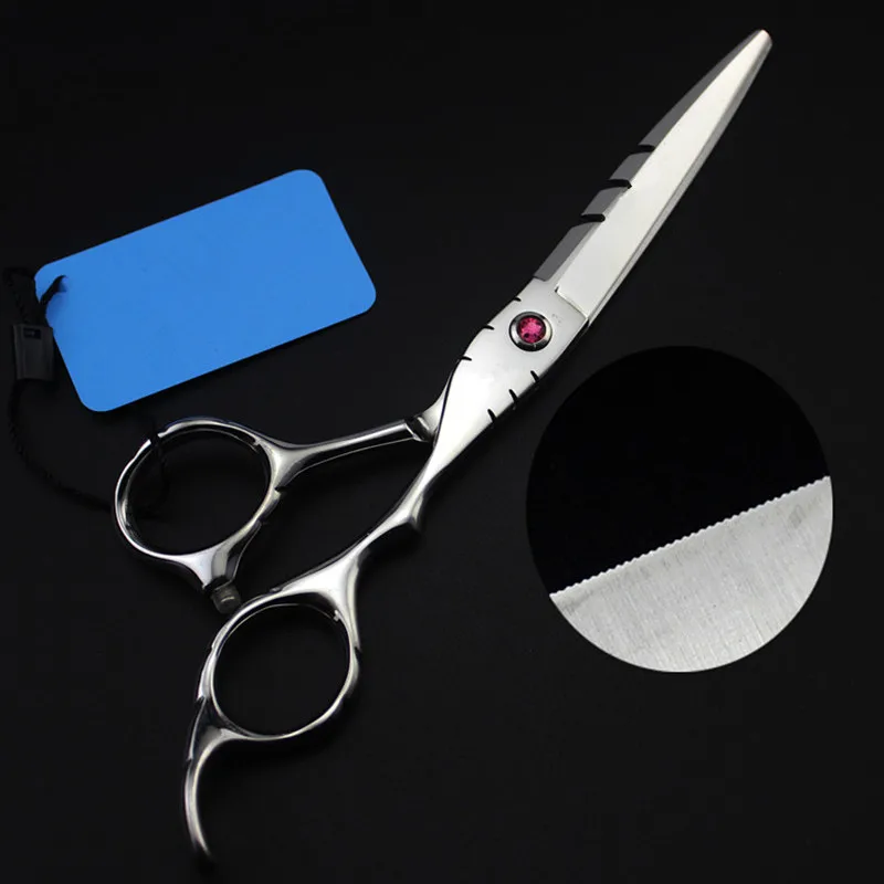 

professional Japan 440c 5.5 6'' Laser wire hair scissors haircut scissor Sawtooth cut barber cutting shears hairdresser scissors