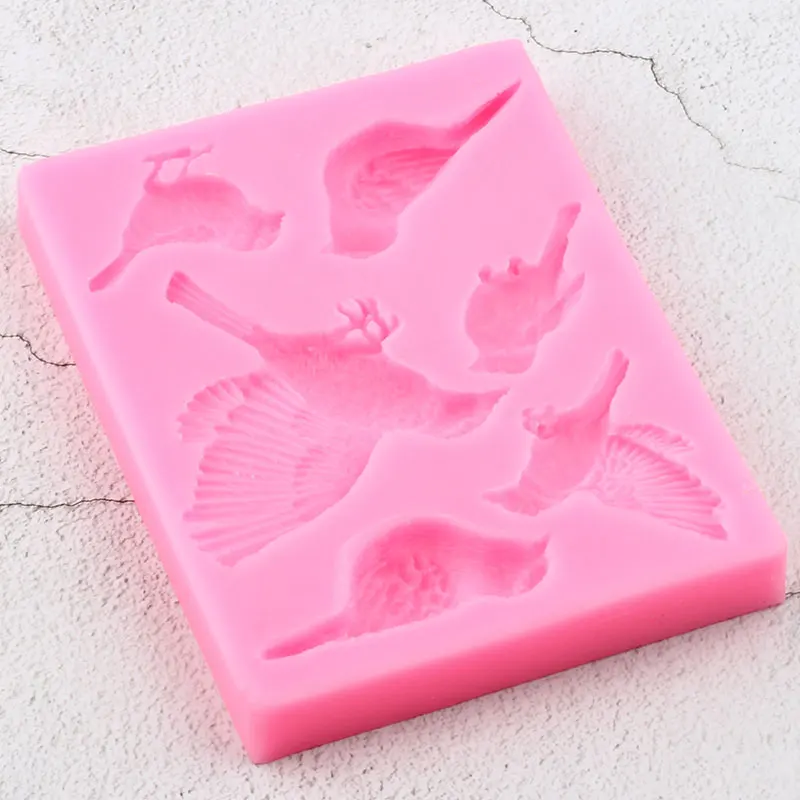 3D Craft Birds Silicone Molds Sugarcraft Cake Decorating Fondant Mold Cupcake Baking Clay Candy Chocolate Gumpaste Moulds