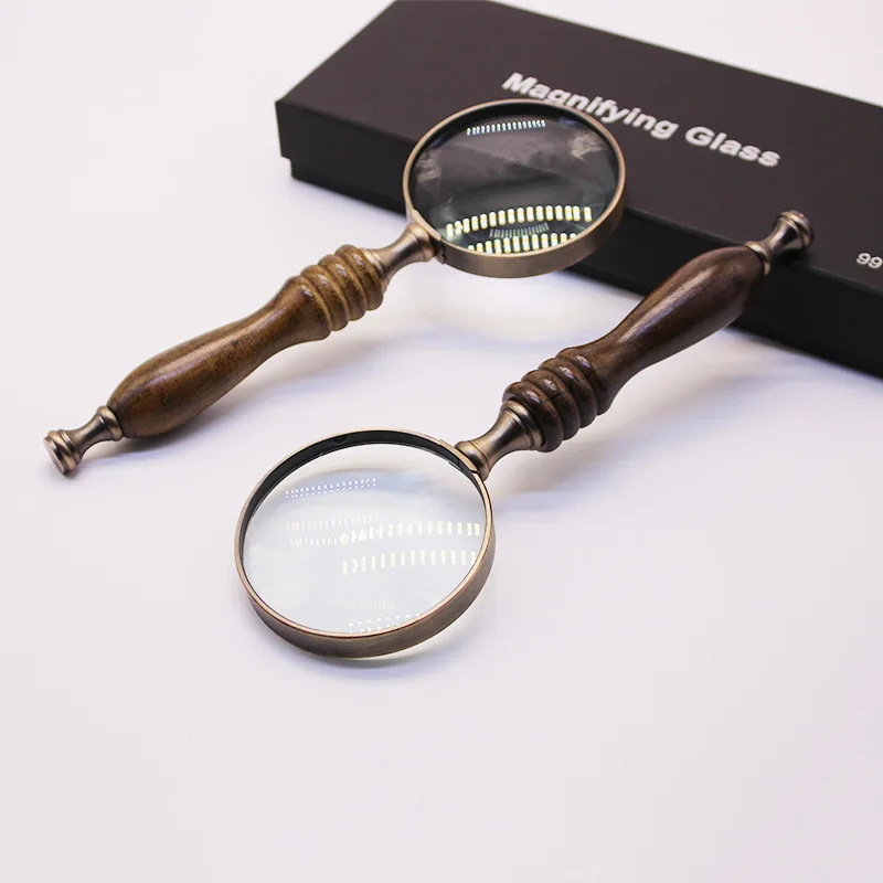 10x 72mm HD Hand-held Chic Glass Lenses Imitating ebony Straight Shank Magnifier Jewellery Loupe Reading Optical Instruments