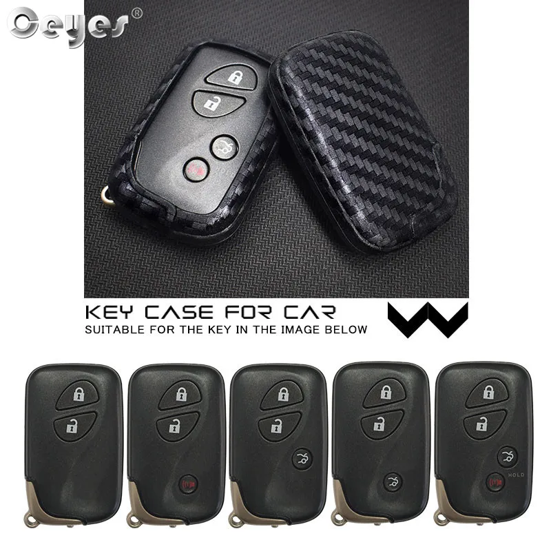 Ceyes Car Styling Smart Remote Silicone Carbon Fiber Key Shell 3 4 Buttons Cover Case For Lexus RX LX GX ES250 RX270 Accessories