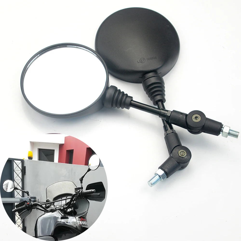 

Custom Black Universal Folding Motorcycle Mirror motorbike Side Mirrors Rearview Mirror 8mm 10mm For yamaha Honda Suzuki