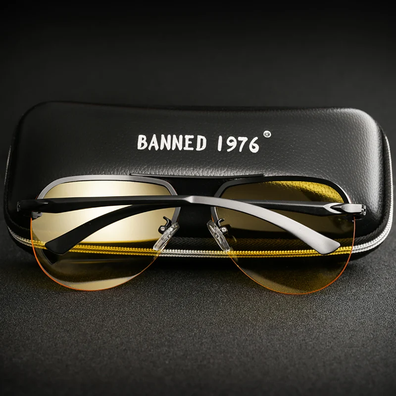 Aluminum Magnesium 2020 Mens Polarized Night Vision Sunglasses Men Brand Designer Yellow Lens Women Night Vision Driving Glasses